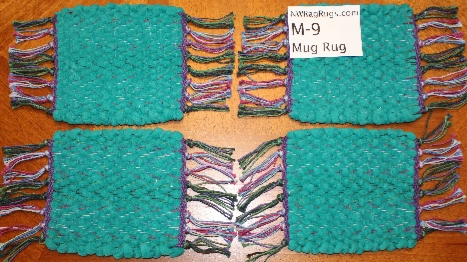 Misc #M-9. Mug Rug Set (4). Main colors: Green